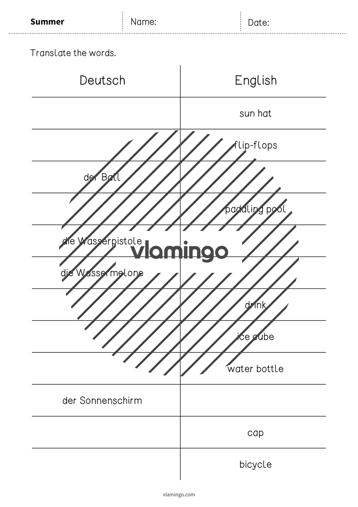 de englisch summer vocabulary mini test 004