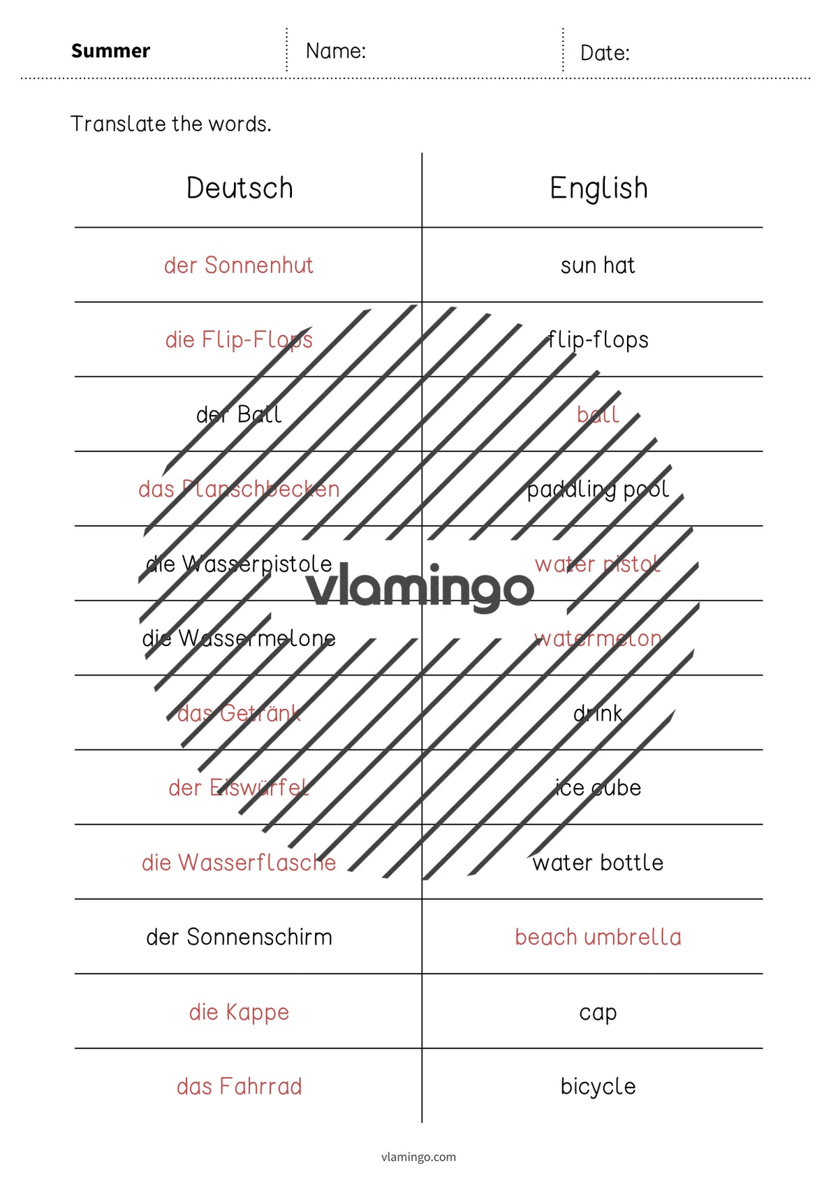 de englisch summer vocabulary mini test 009