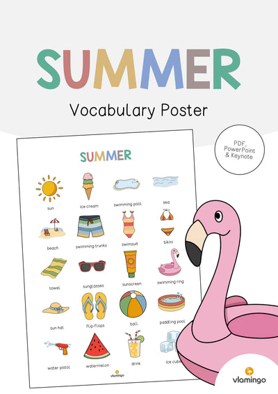 Summer / Sommer: Vocabulary Poster (Englisch)