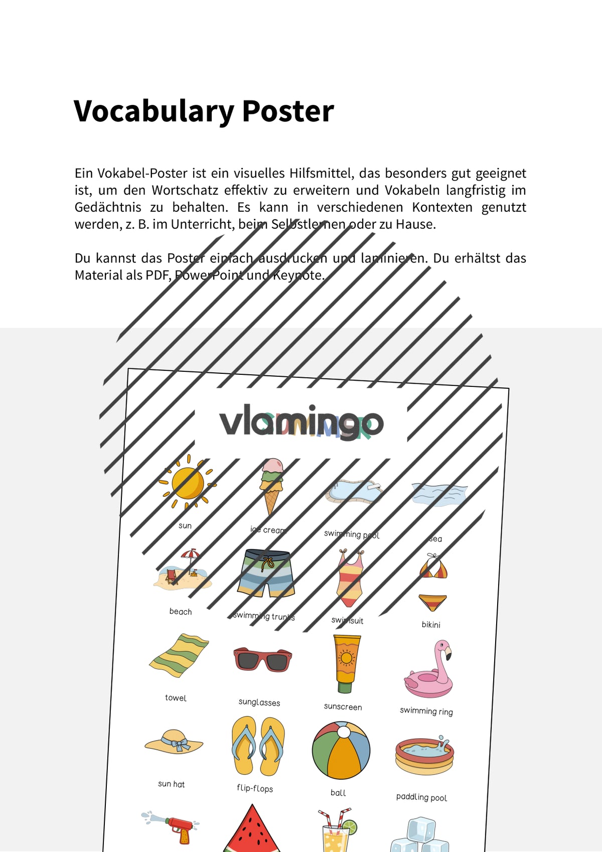 de englisch summer vocabulary poster 002