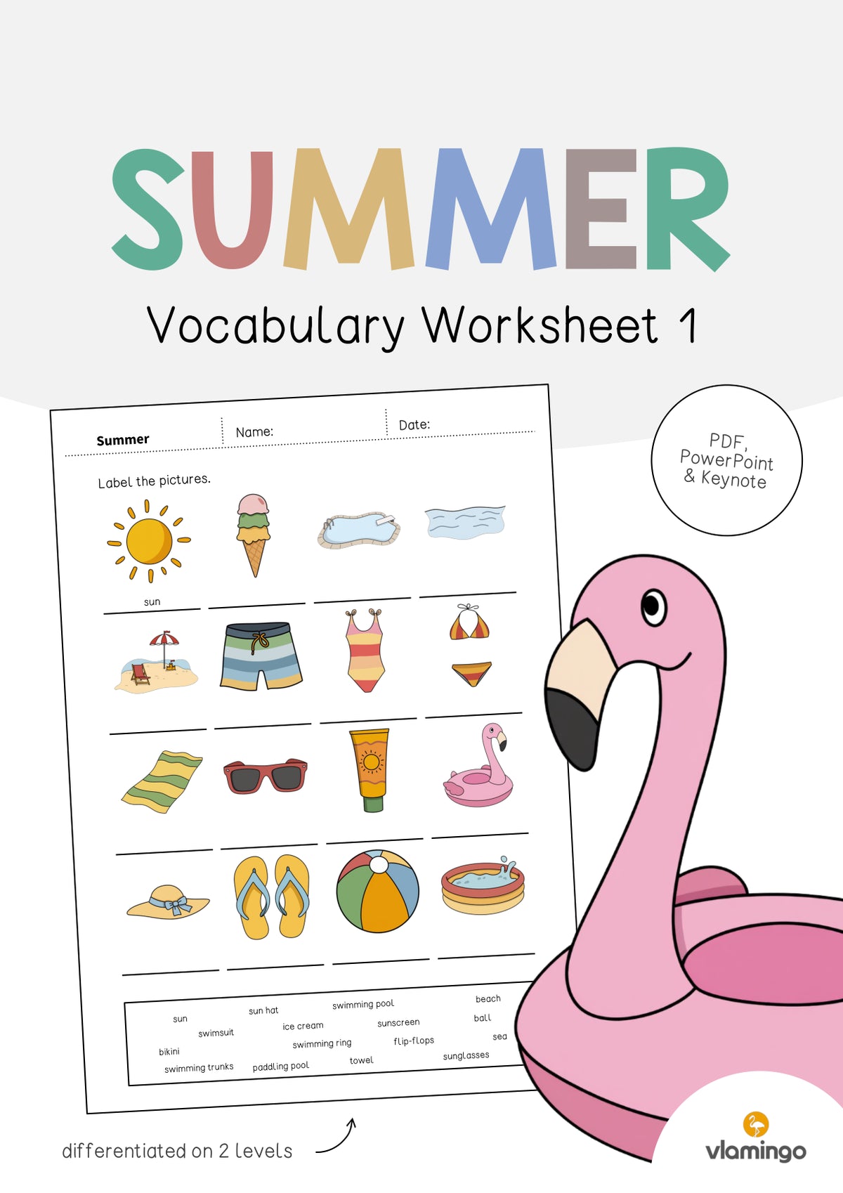 de englisch summer vocabulary worksheet 1 001