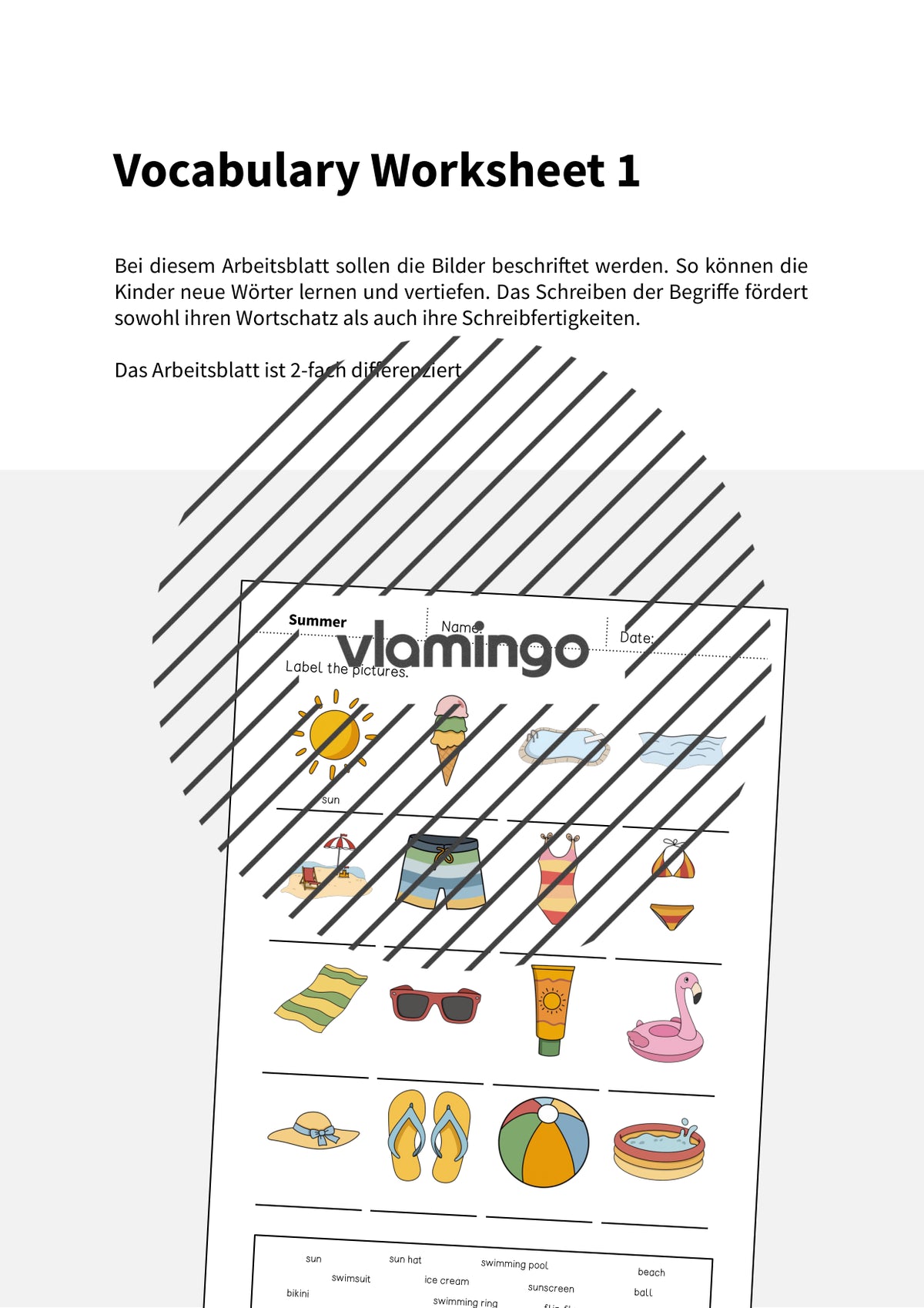 de englisch summer vocabulary worksheet 1 002