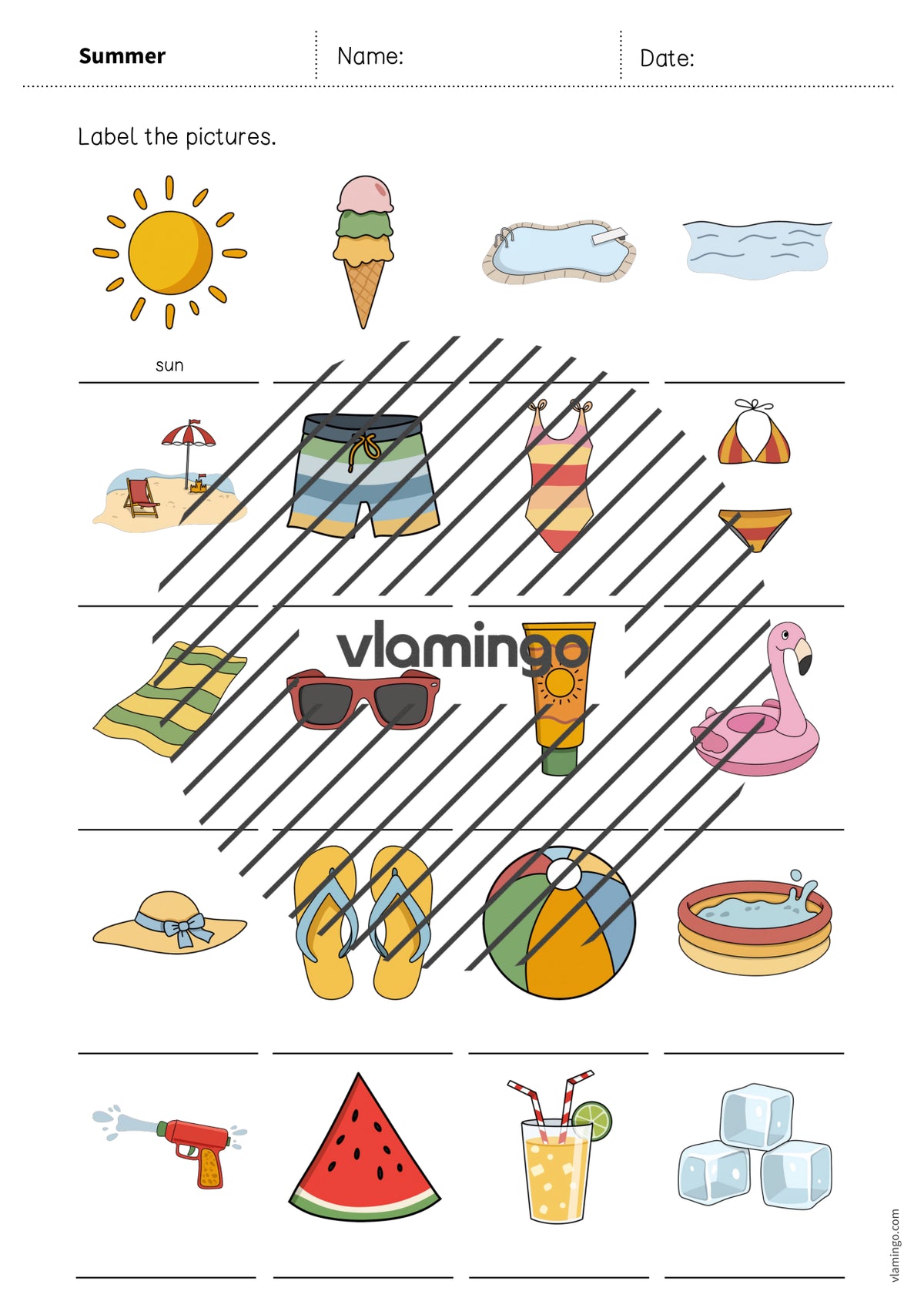 de englisch summer vocabulary worksheet 1 007
