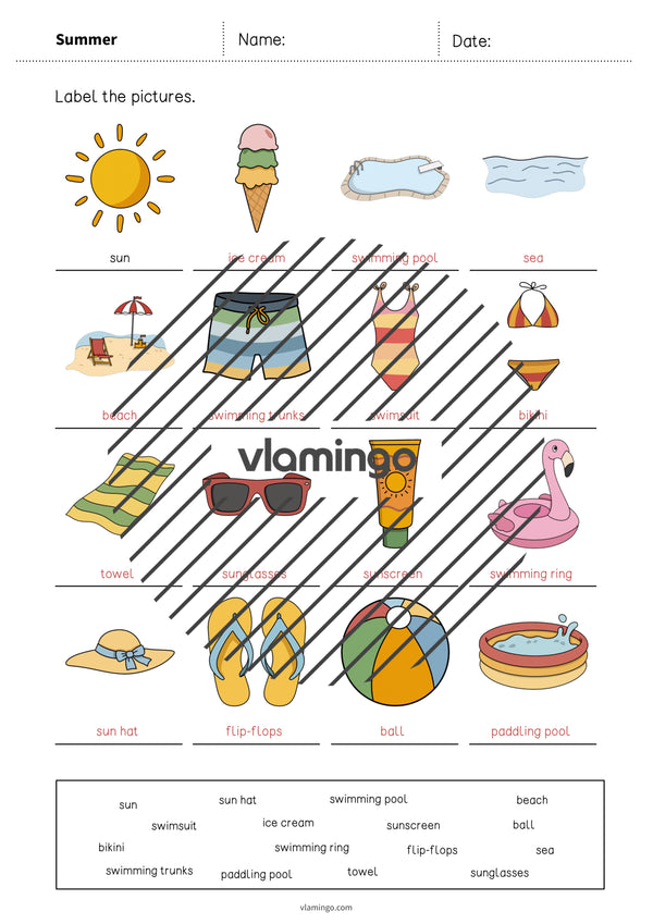 de englisch summer vocabulary worksheet 1 010