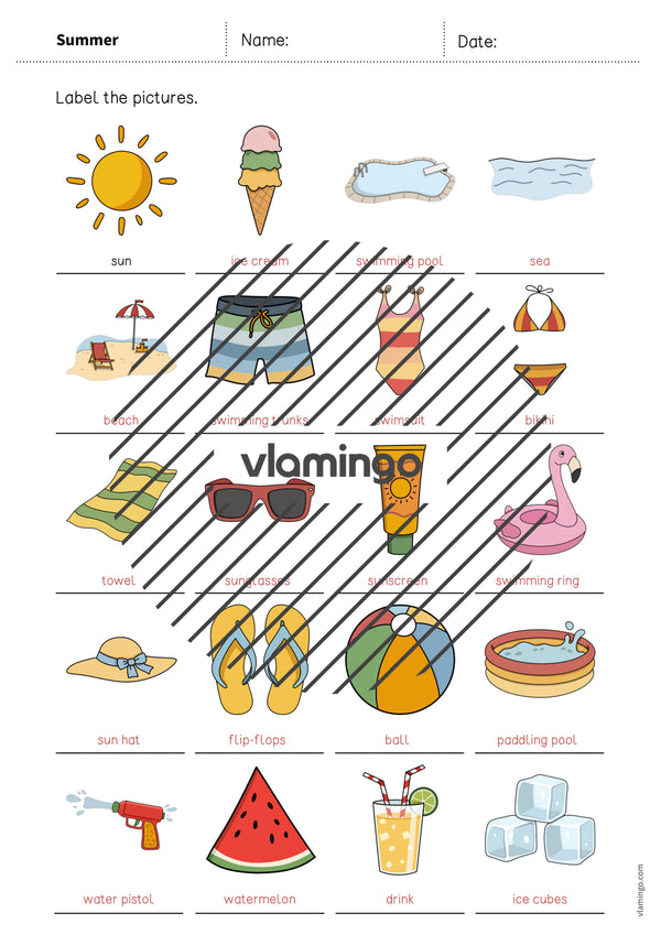 de englisch summer vocabulary worksheet 1 012