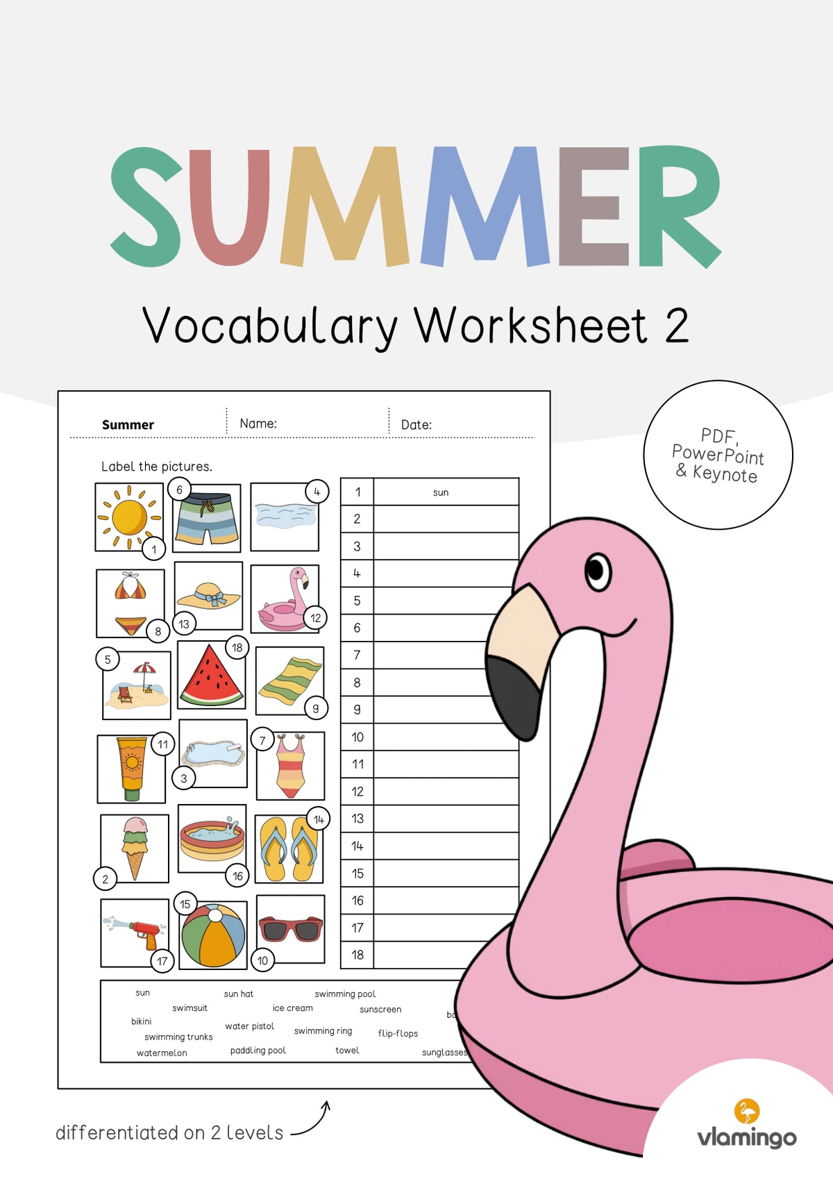 de englisch summer vocabulary worksheet 2 001