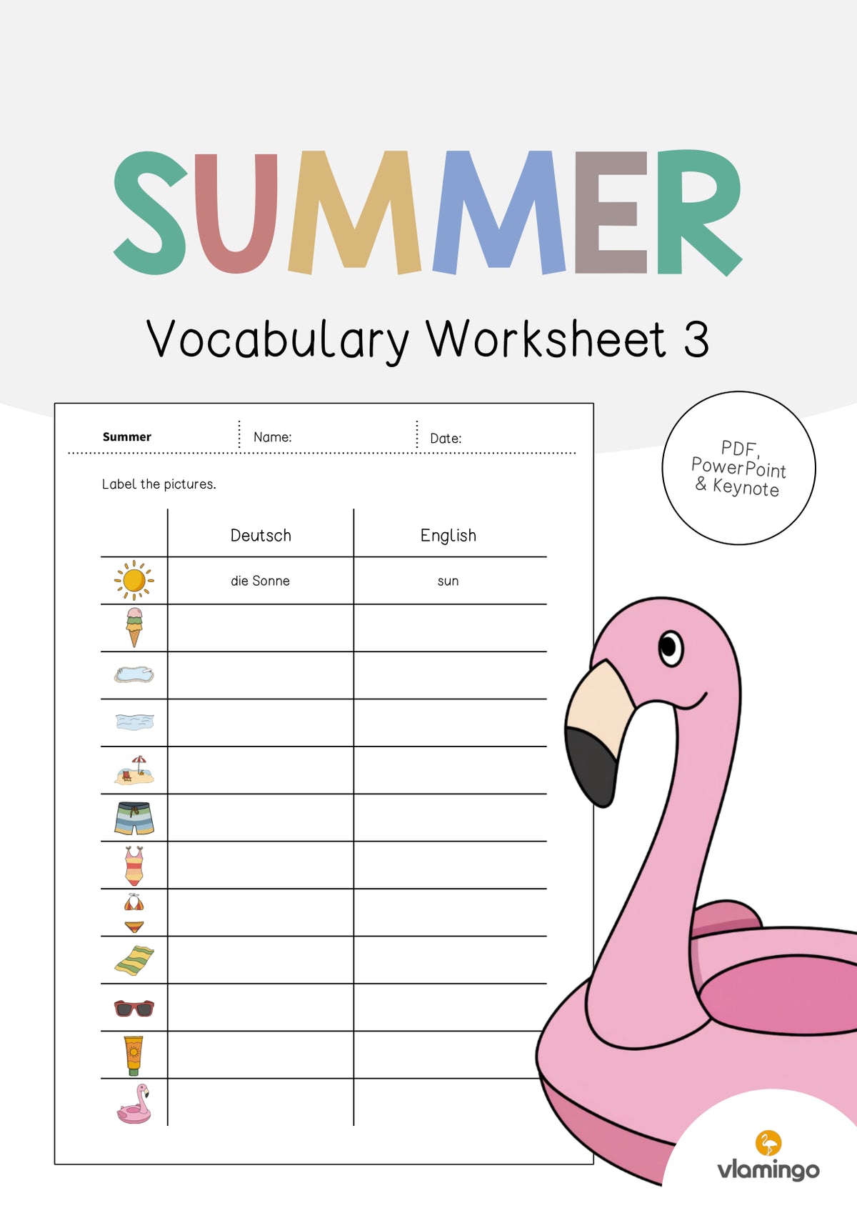 de englisch summer vocabulary worksheet 3 001