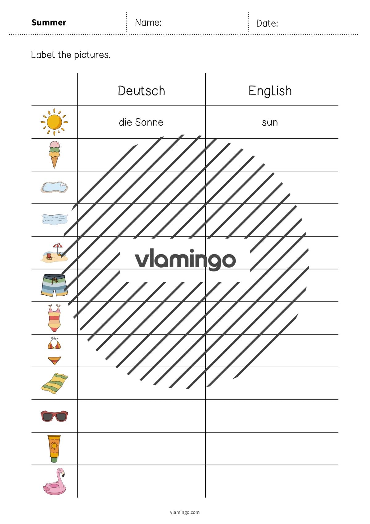 de englisch summer vocabulary worksheet 3 003