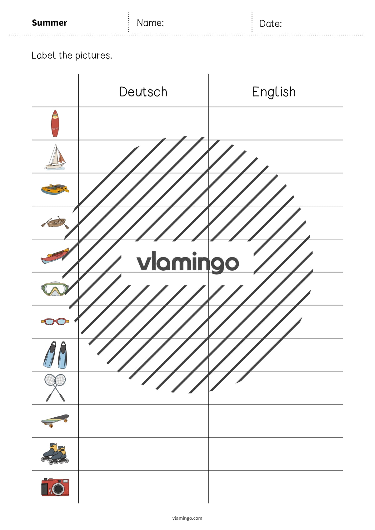 de englisch summer vocabulary worksheet 3 006