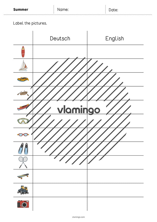 de englisch summer vocabulary worksheet 3 006
