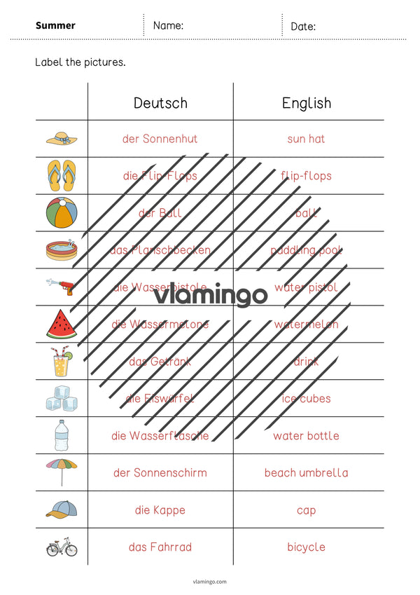de englisch summer vocabulary worksheet 3 009