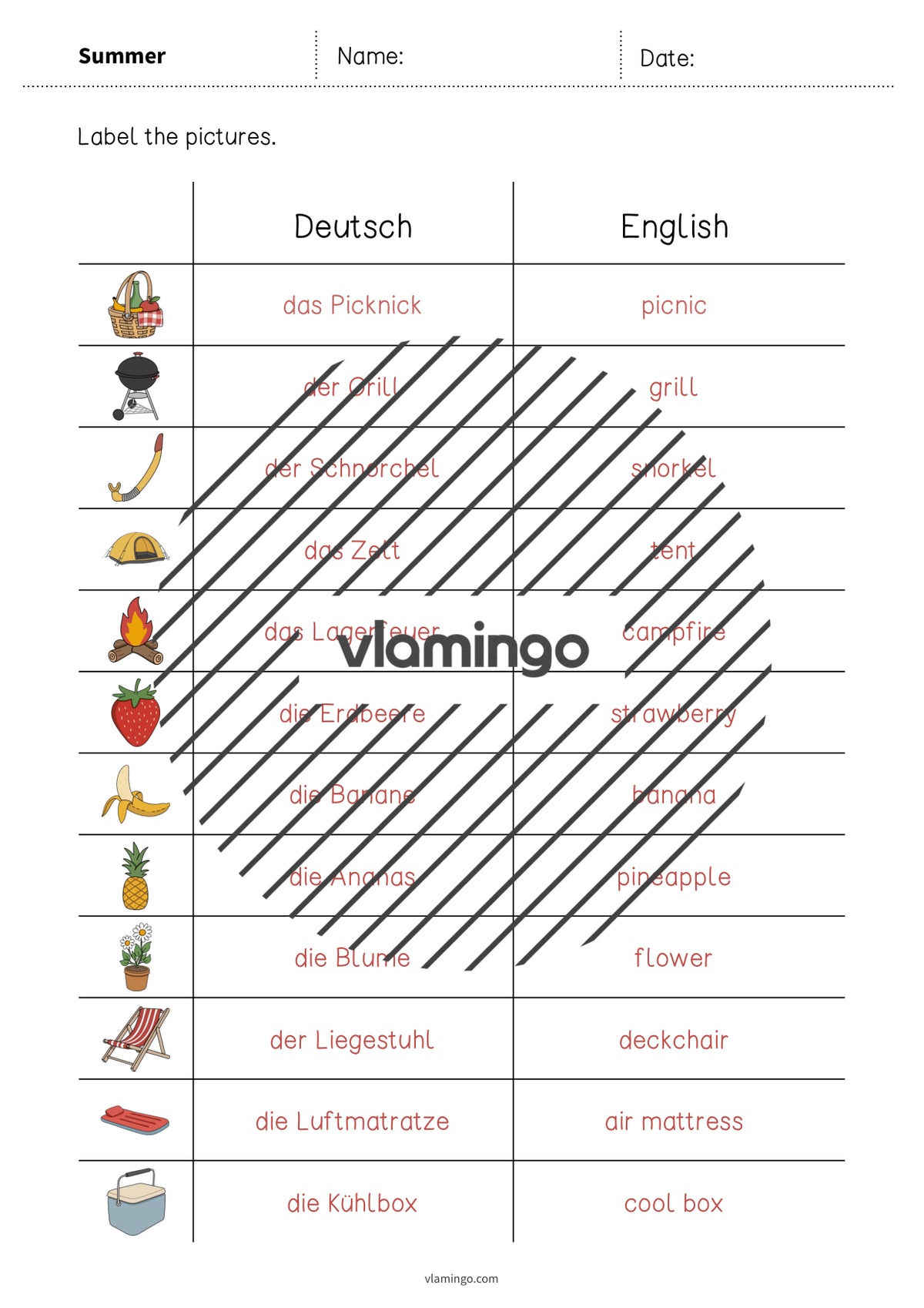 de englisch summer vocabulary worksheet 3 010