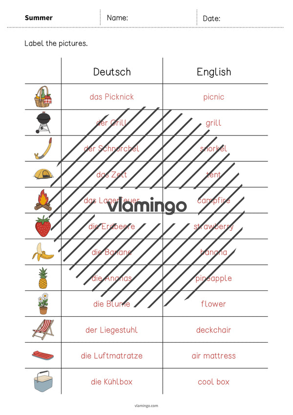 de englisch summer vocabulary worksheet 3 010