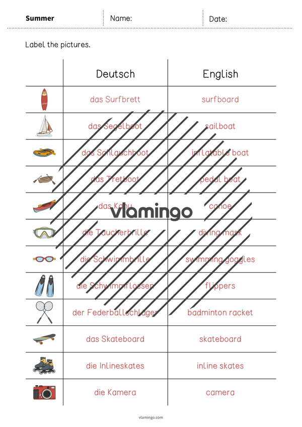 de englisch summer vocabulary worksheet 3 011