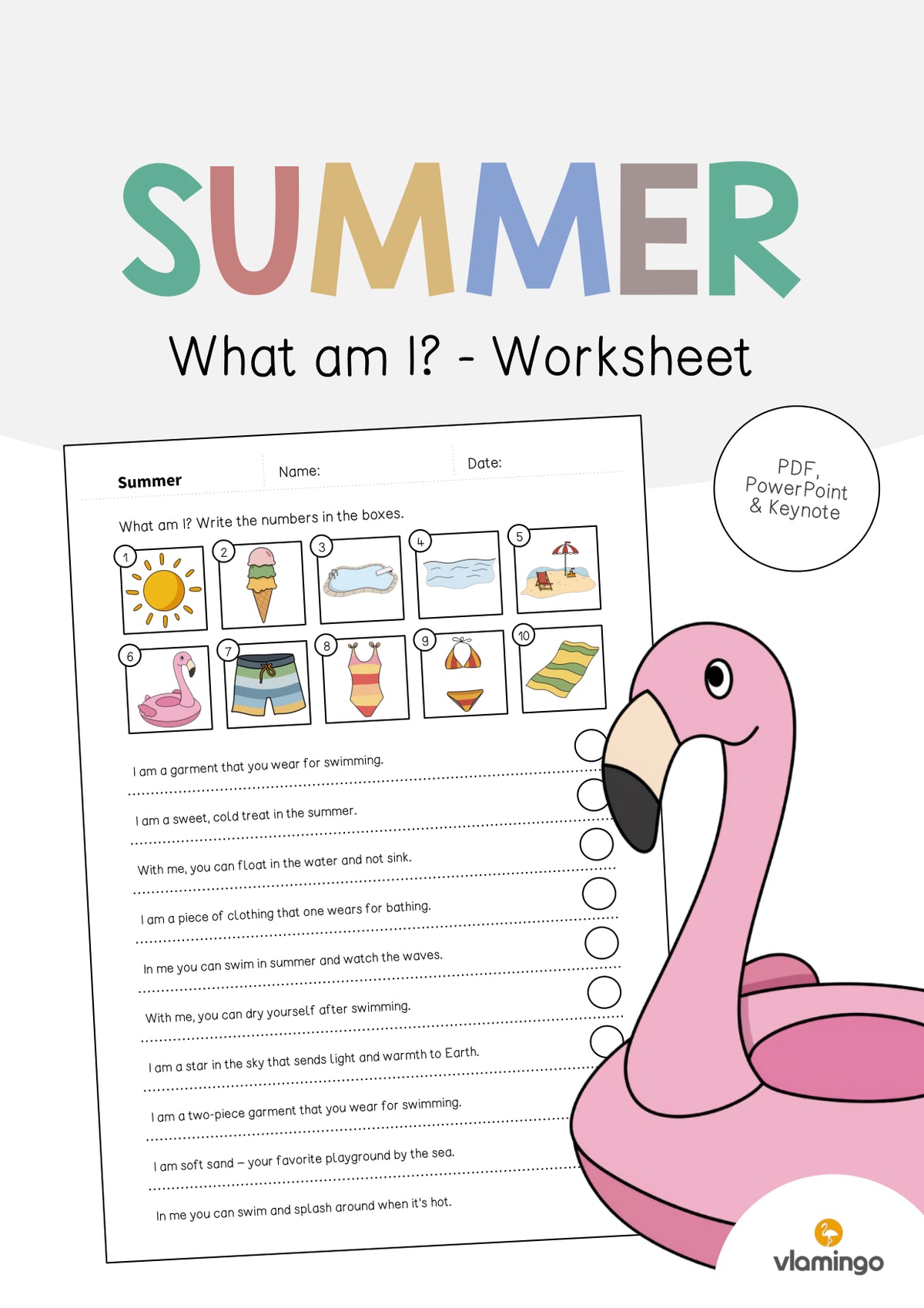 de englisch summer what am i worksheet 001