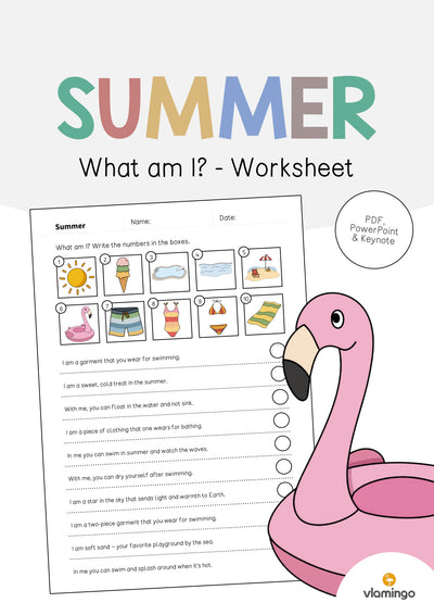 Summer / Sommer: What am I? - Worksheet (Englisch)