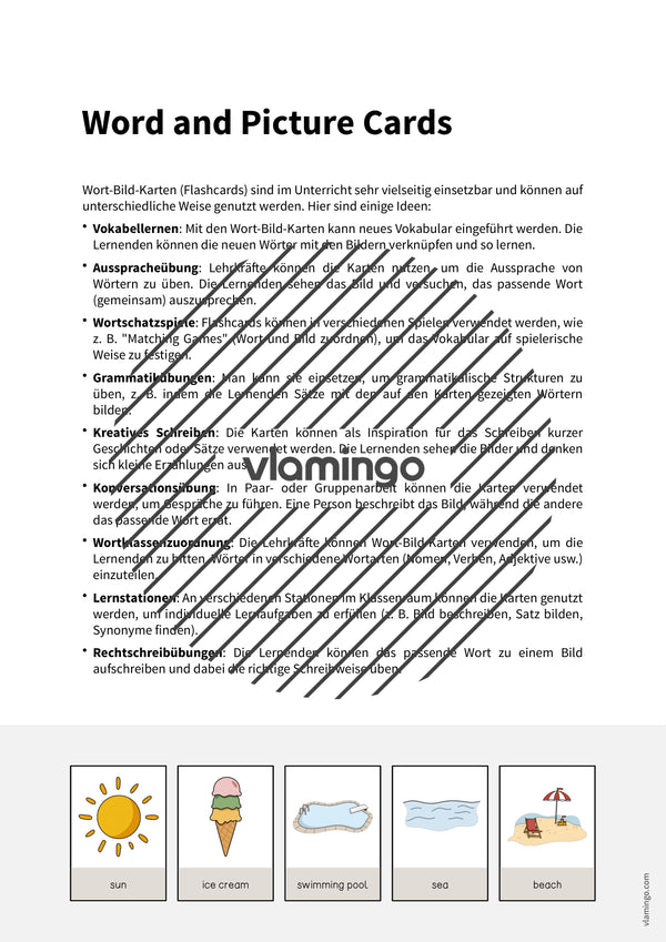 de englisch summer word and picture cards 002