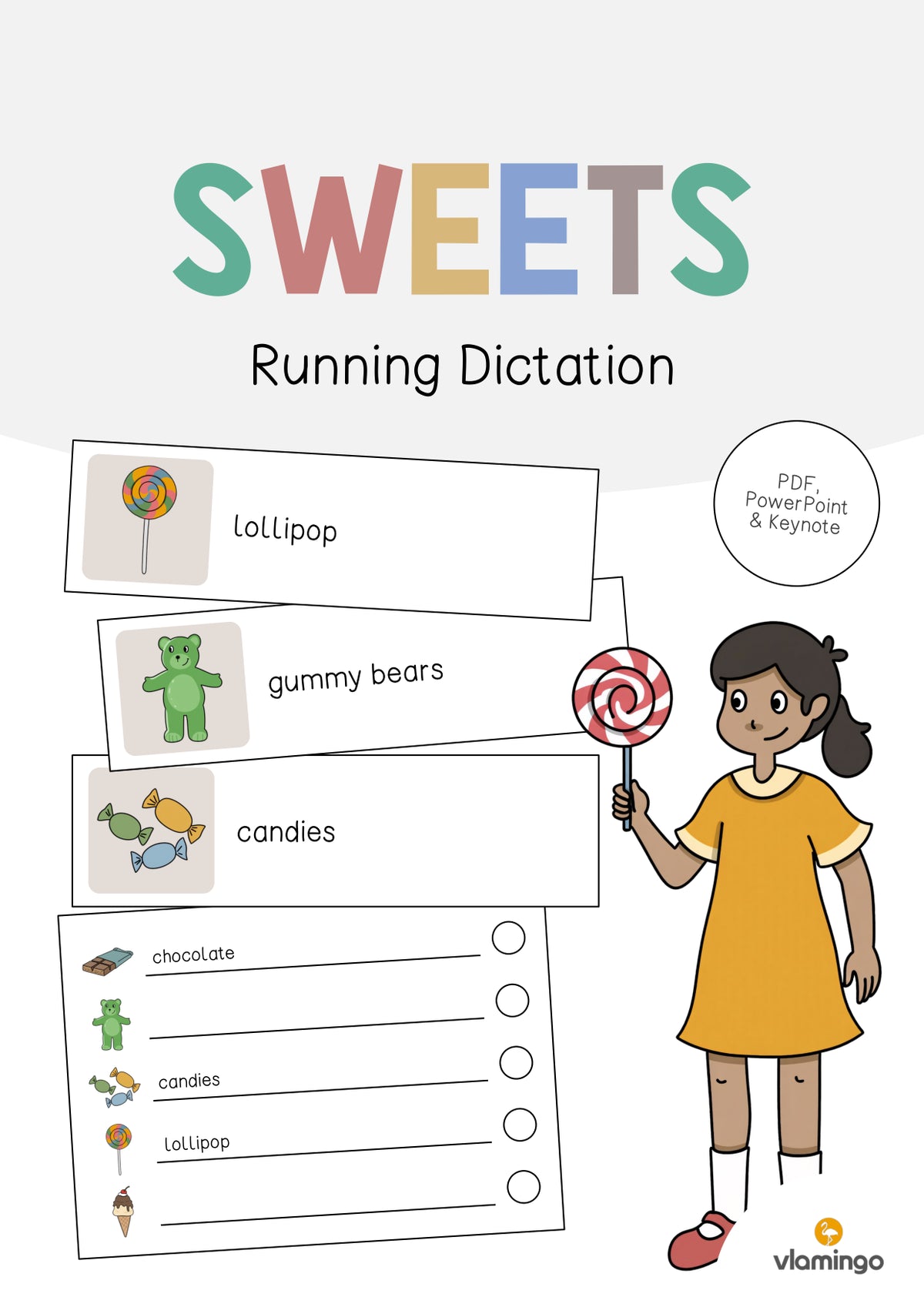 de englisch sweets running dictation 001