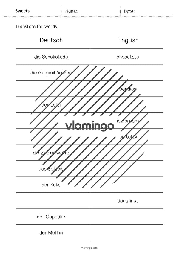 de englisch sweets vocabulary mini test 003