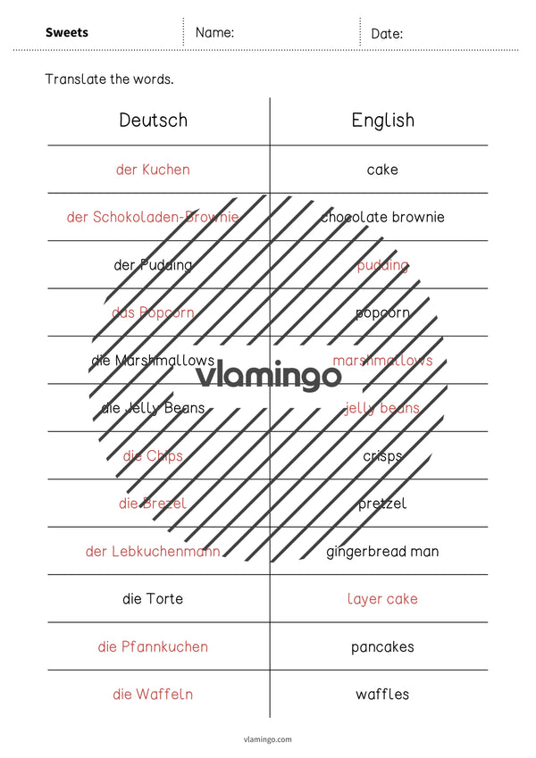 de englisch sweets vocabulary mini test 007