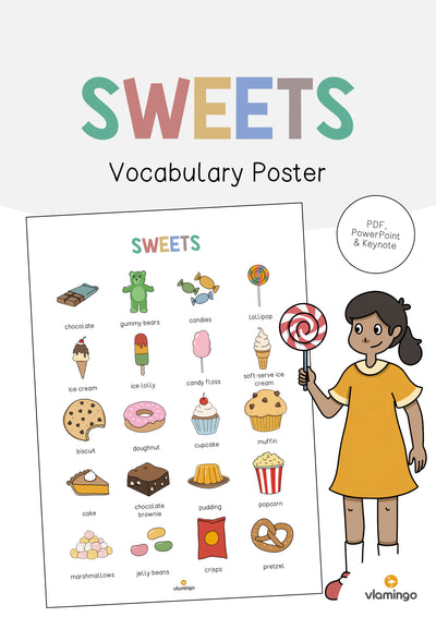 Sweets / Süßigkeiten: Vocabulary Poster (Englisch)