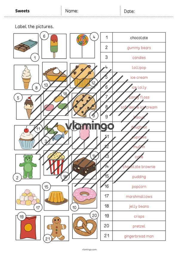 de englisch sweets vocabulary worksheet 2 009