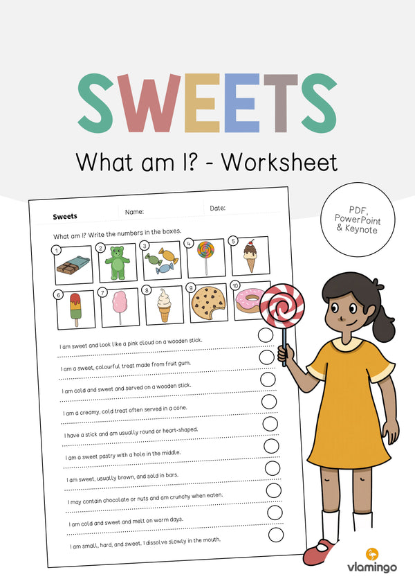 de englisch sweets what am i worksheet 001