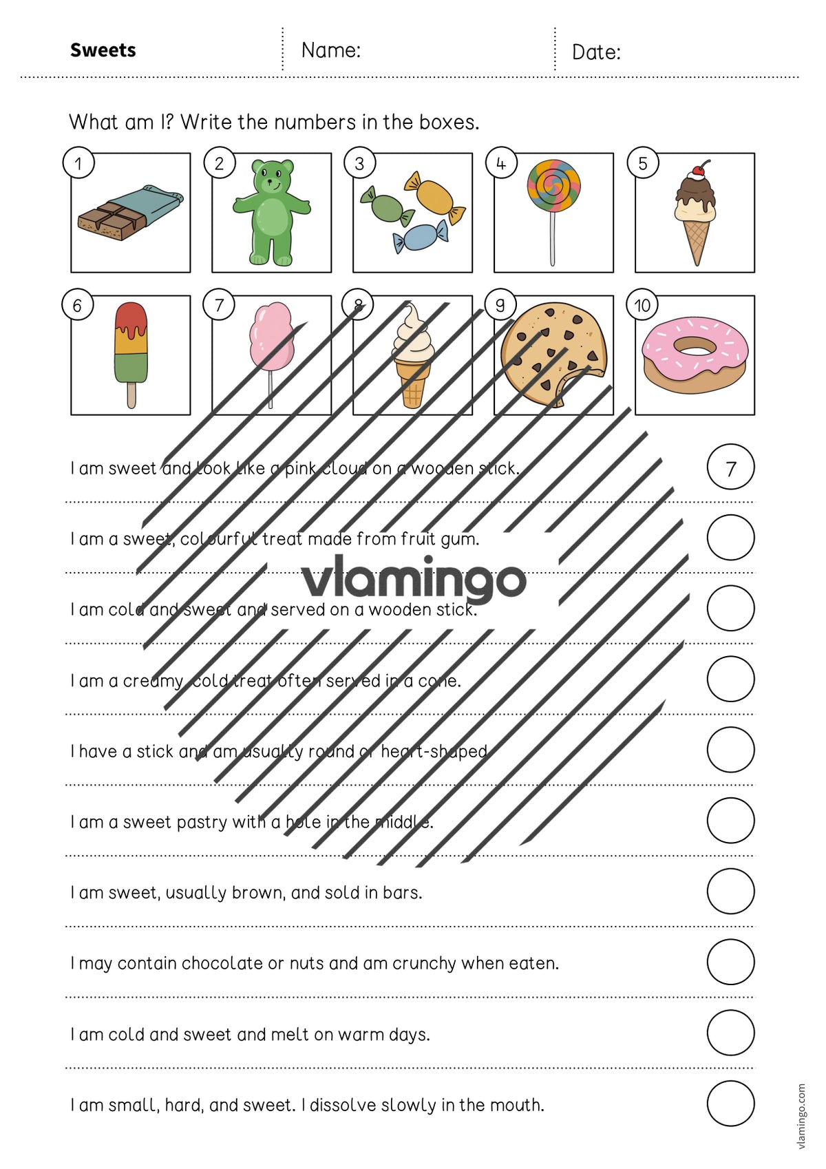 de englisch sweets what am i worksheet 003