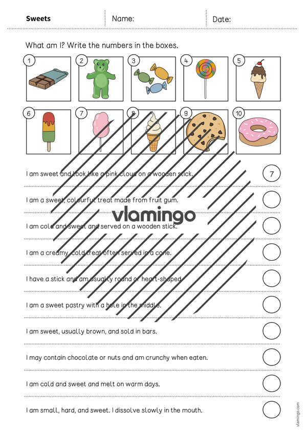 de englisch sweets what am i worksheet 003