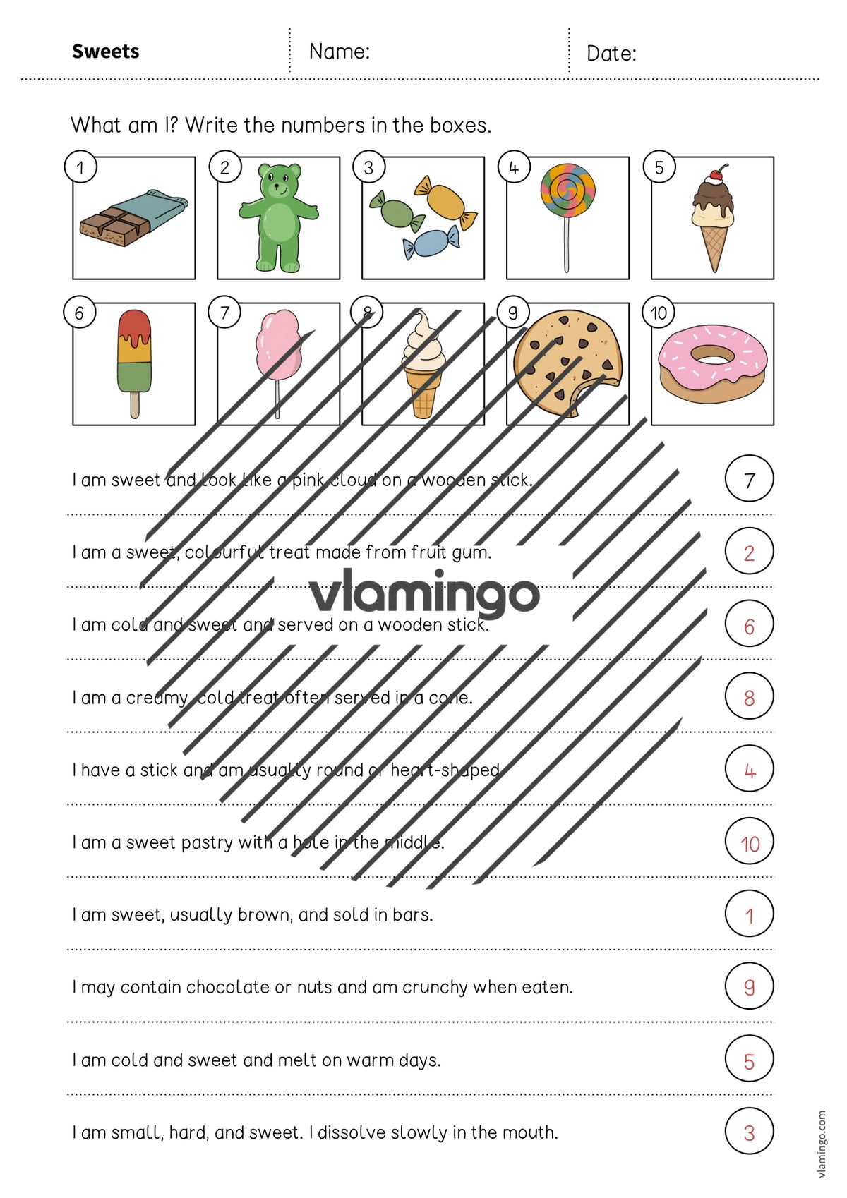 de englisch sweets what am i worksheet 006