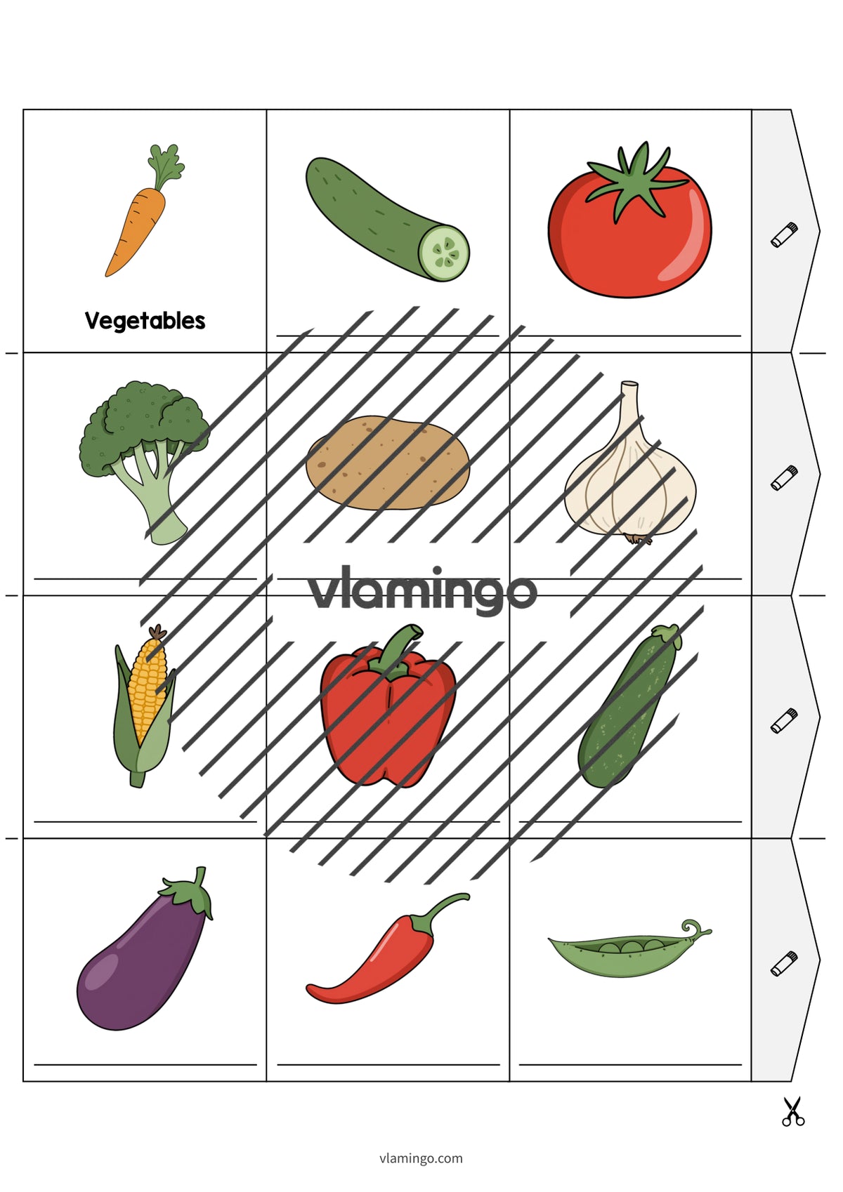 de englisch vegetables accordion fold 017
