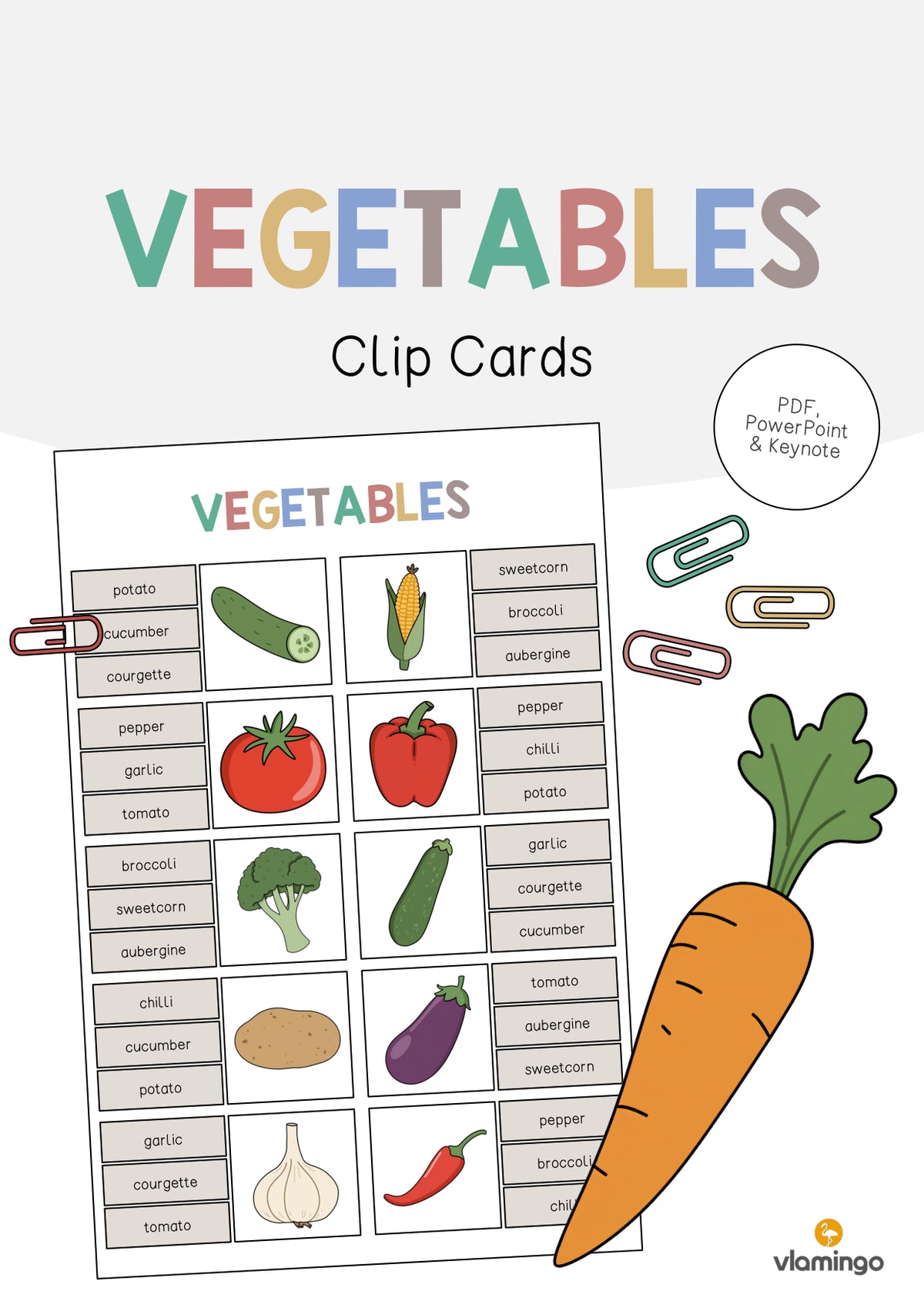 de englisch vegetables clip cards 001
