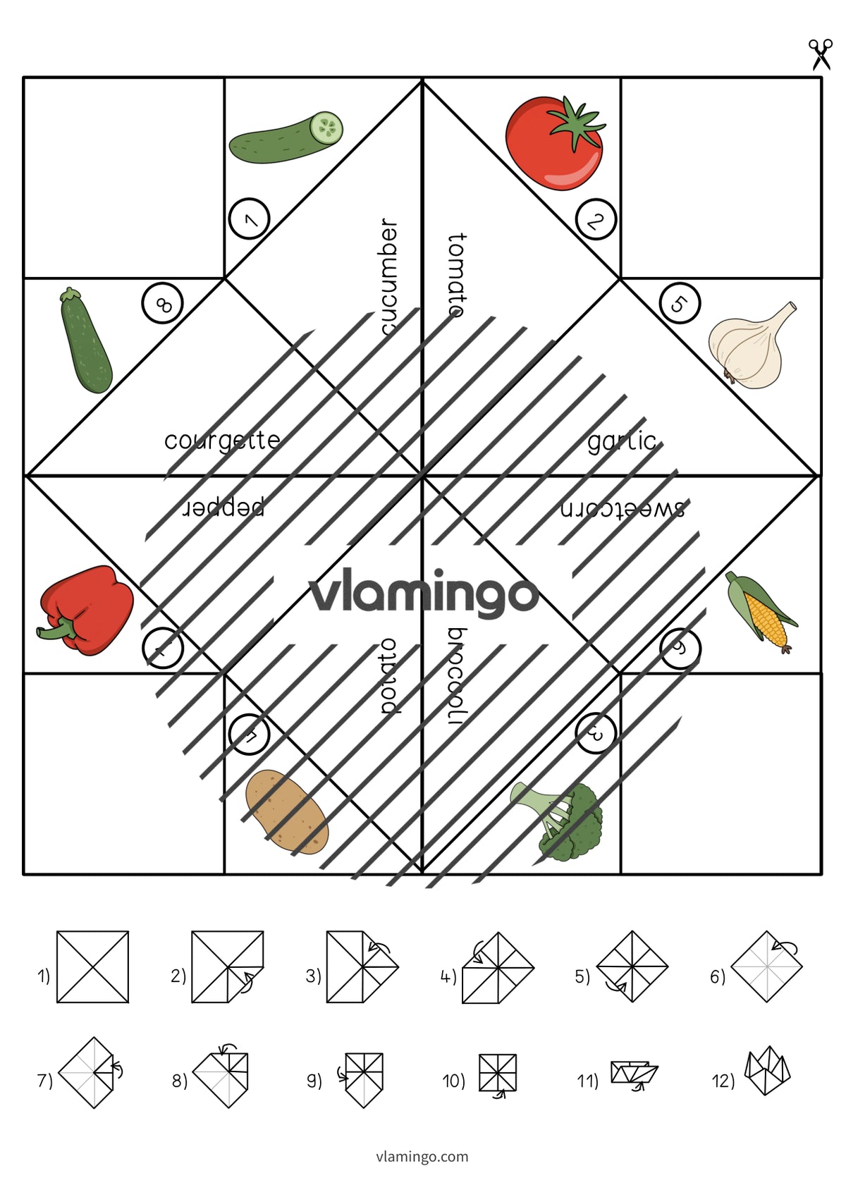 de englisch vegetables cootie catcher 005