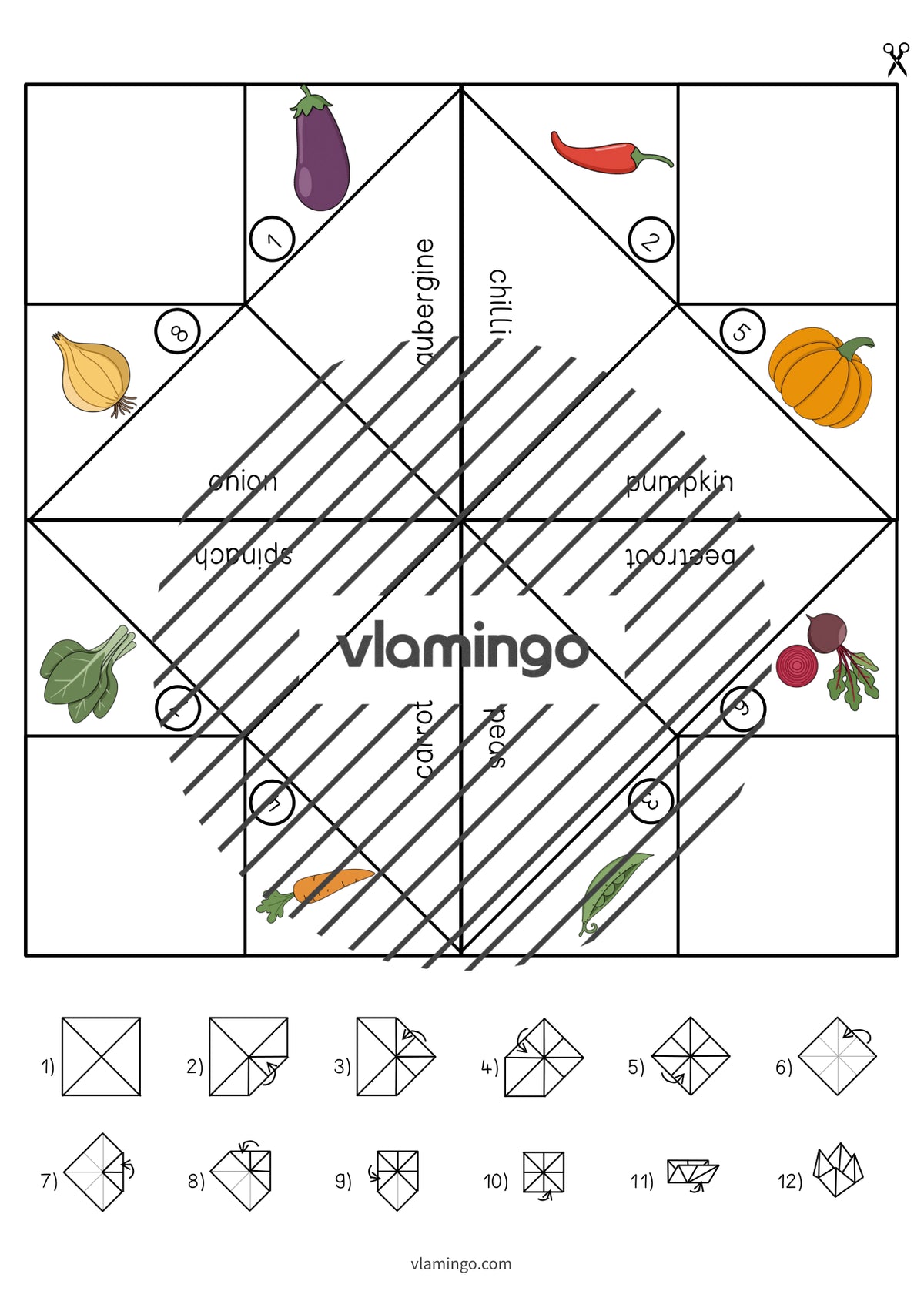 de englisch vegetables cootie catcher 006