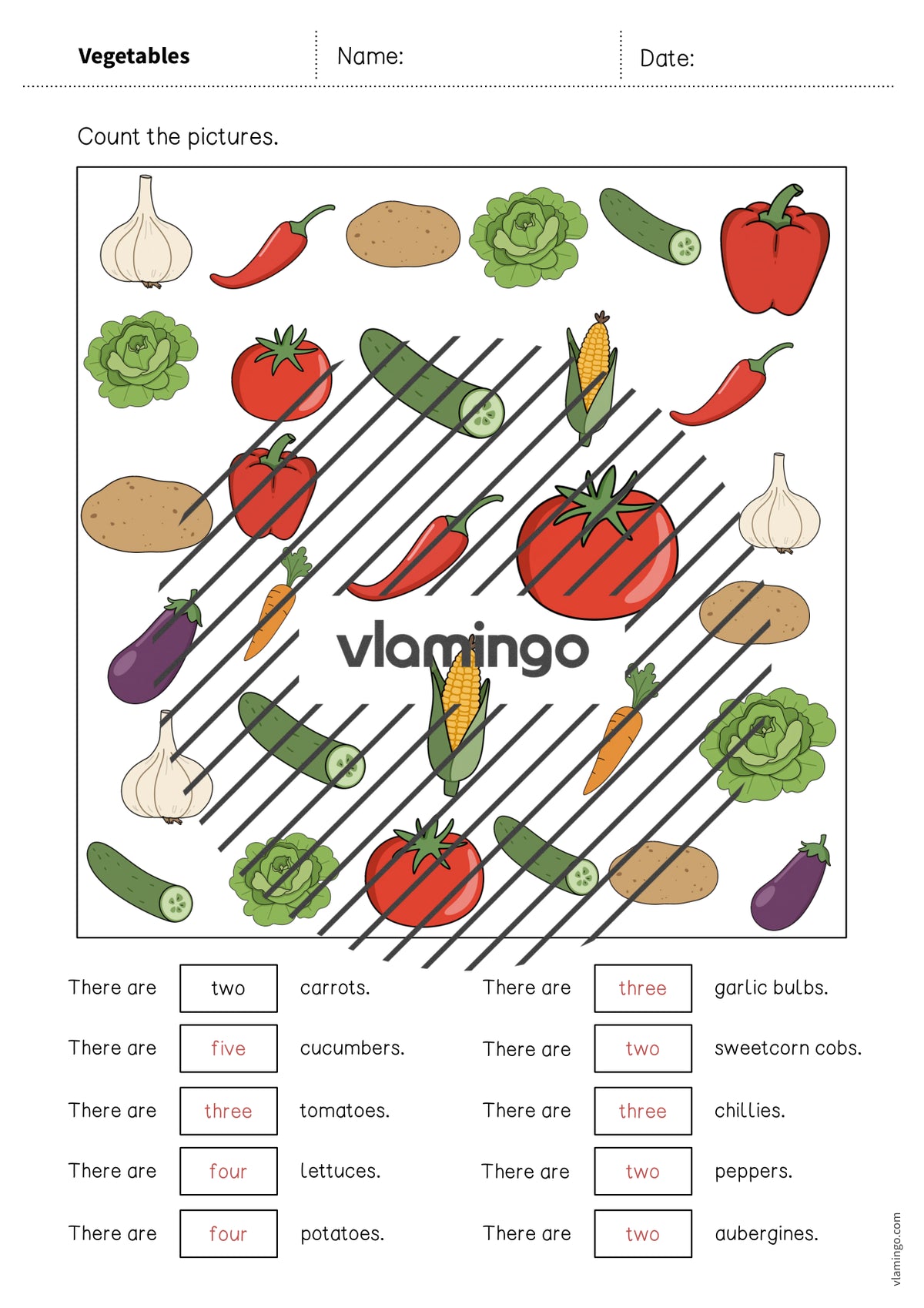 de englisch vegetables how many worksheet 010