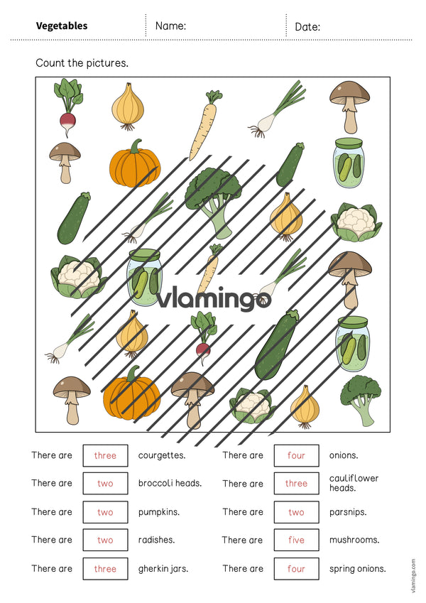 de englisch vegetables how many worksheet 011