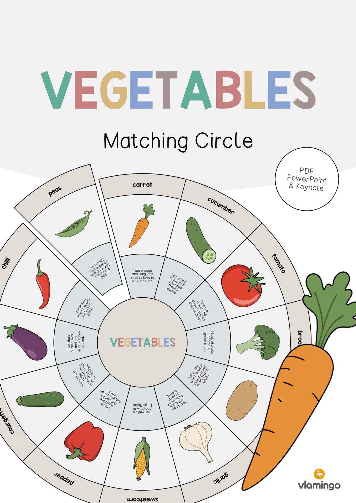 de englisch vegetables matching circle 001