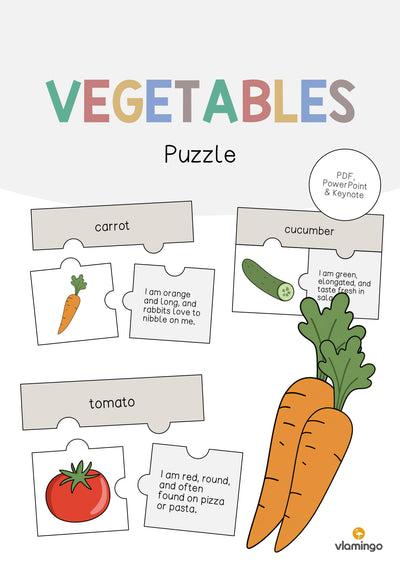 Vegetables / Gemüse: Puzzle (Englisch)