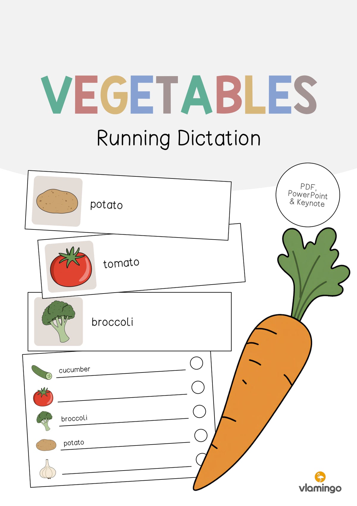 de englisch vegetables running dictation 001