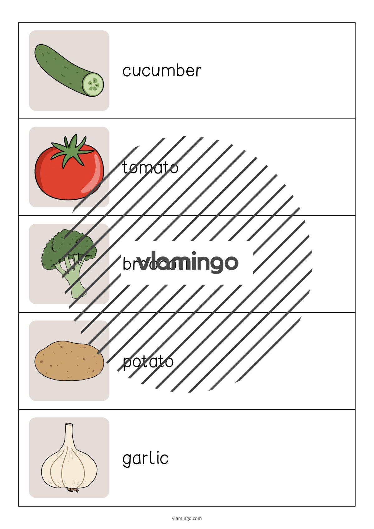 de englisch vegetables running dictation 003