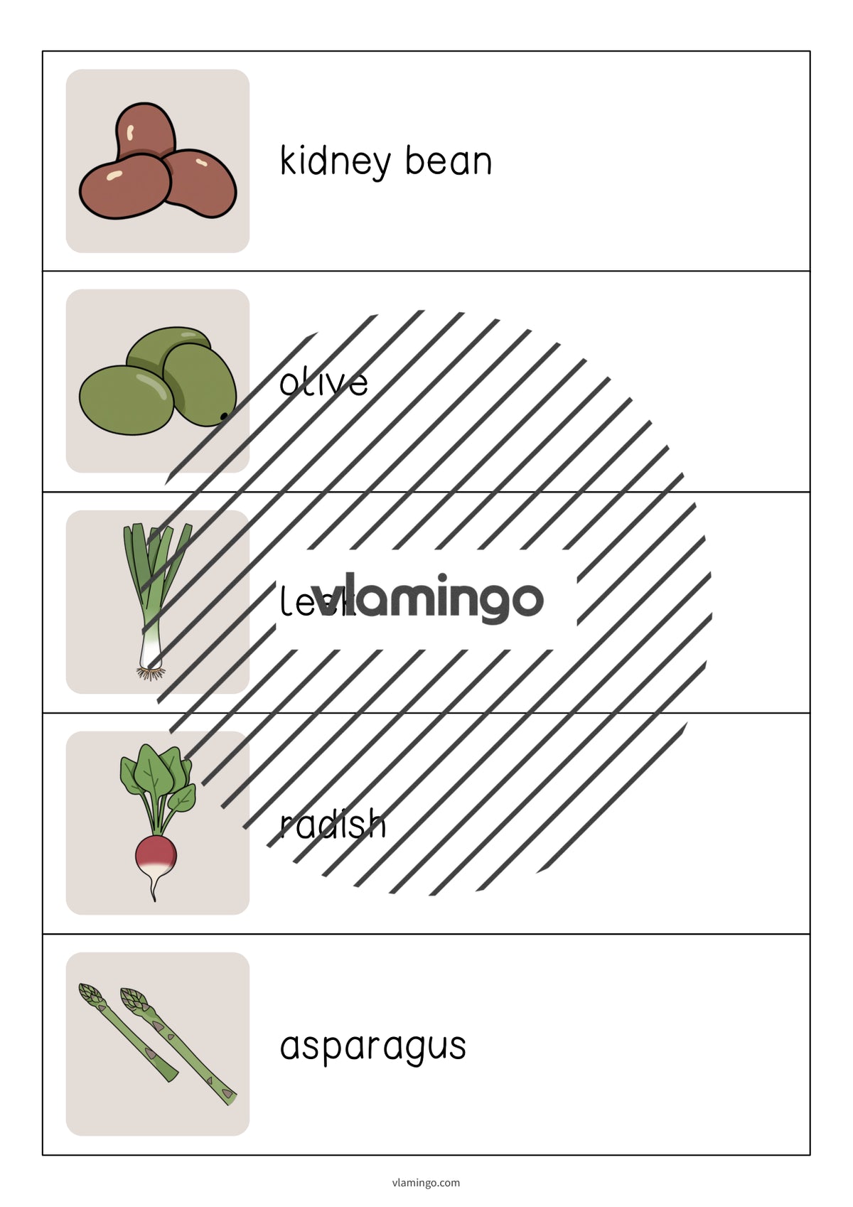 de englisch vegetables running dictation 007