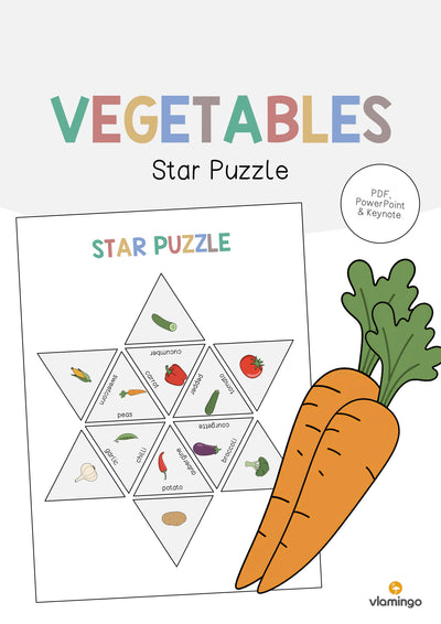 Vegetables / Gemüse: Star Puzzle (Englisch)