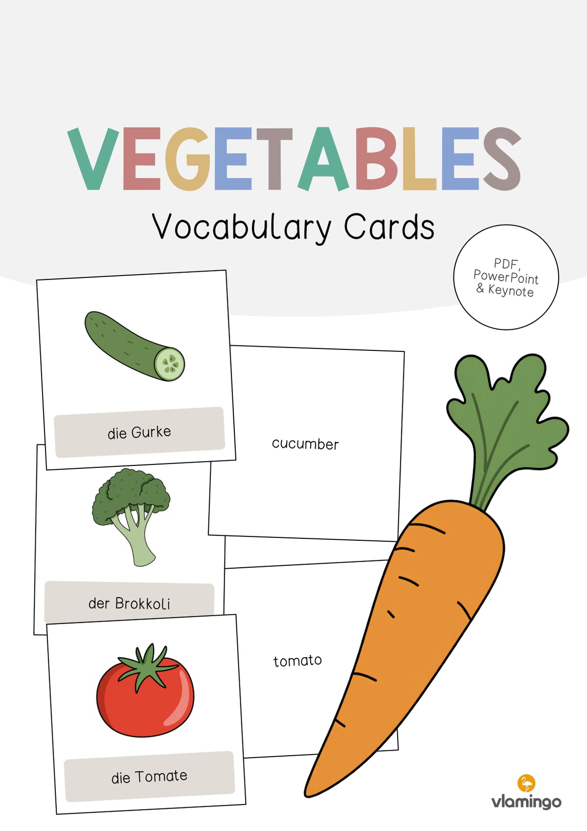 de englisch vegetables vocabulary cards 001