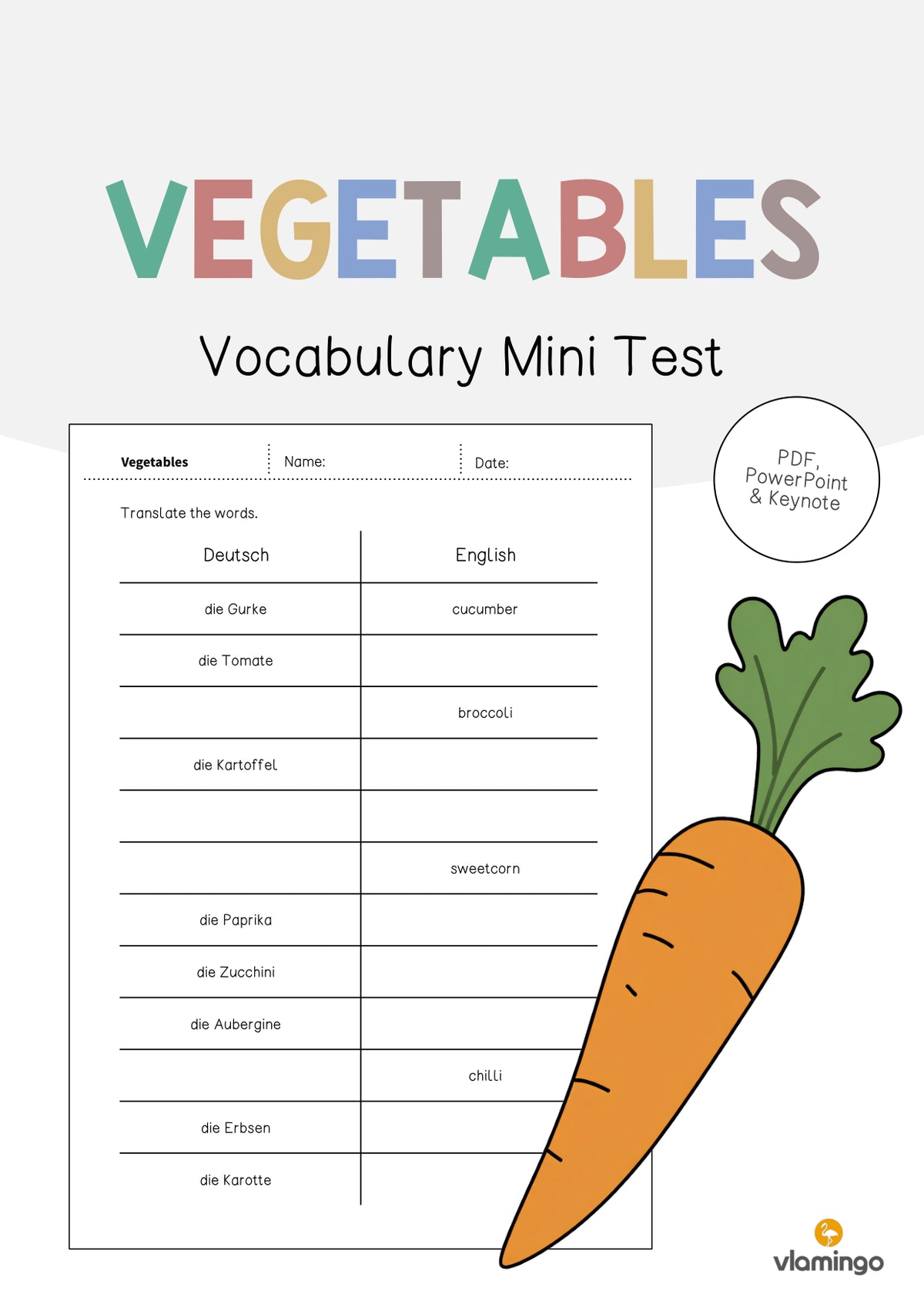 de englisch vegetables vocabulary mini test 001