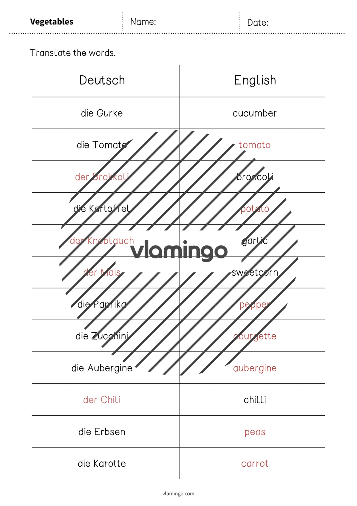 de englisch vegetables vocabulary mini test 006