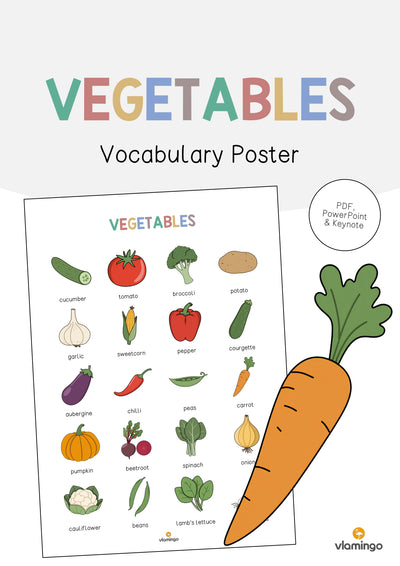 Vegetables / Gemüse: Vocabulary Poster (Englisch)