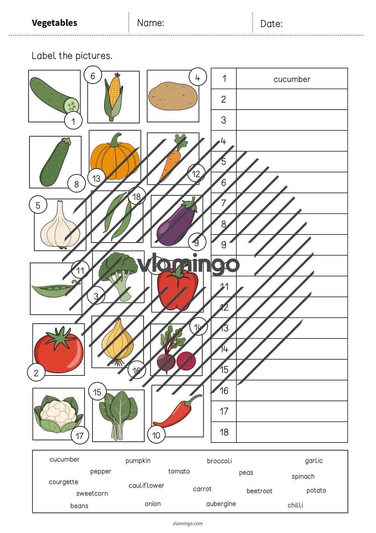 de englisch vegetables vocabulary worksheet 2 004