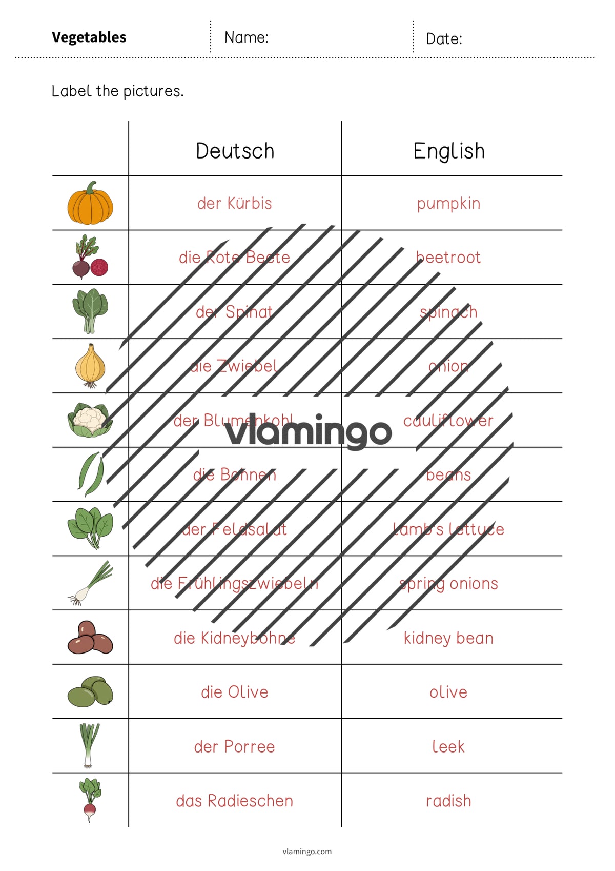 de englisch vegetables vocabulary worksheet 3 007