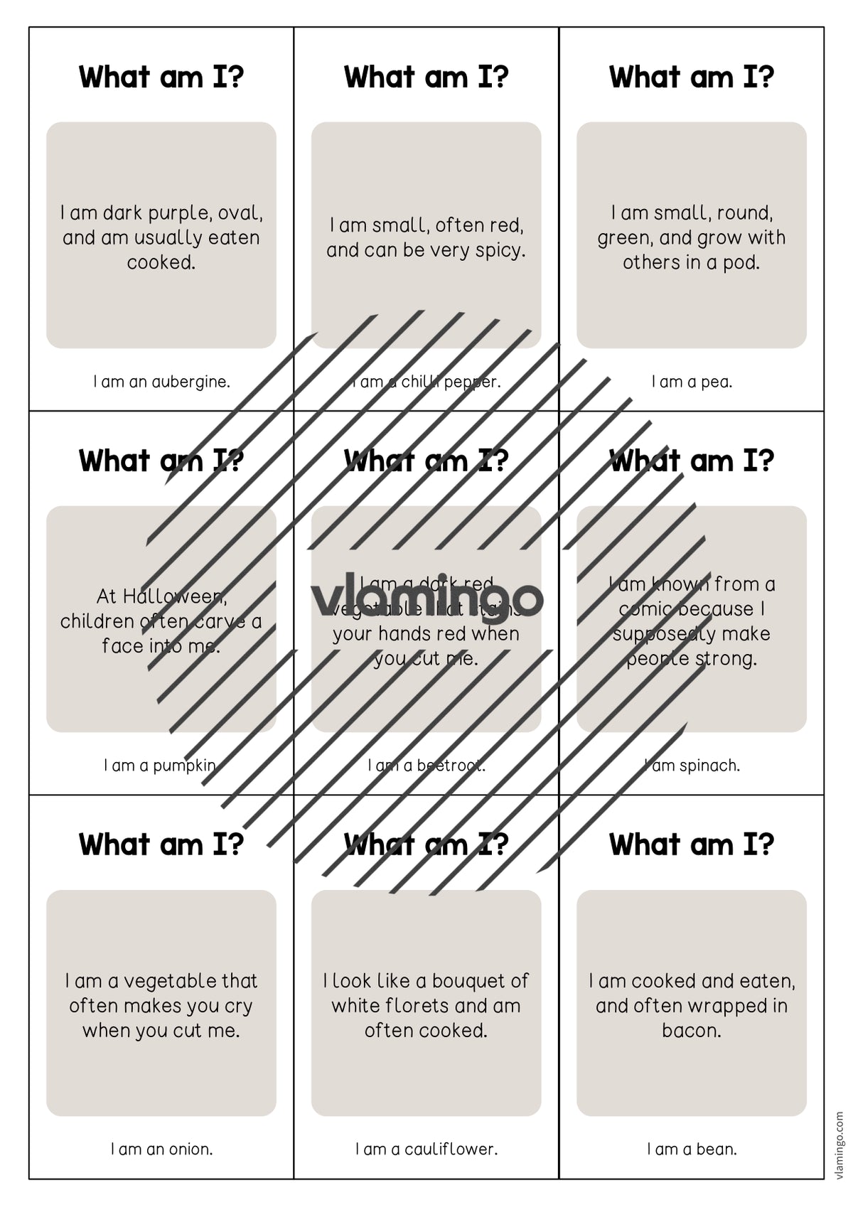de englisch vegetables what am i cards 004