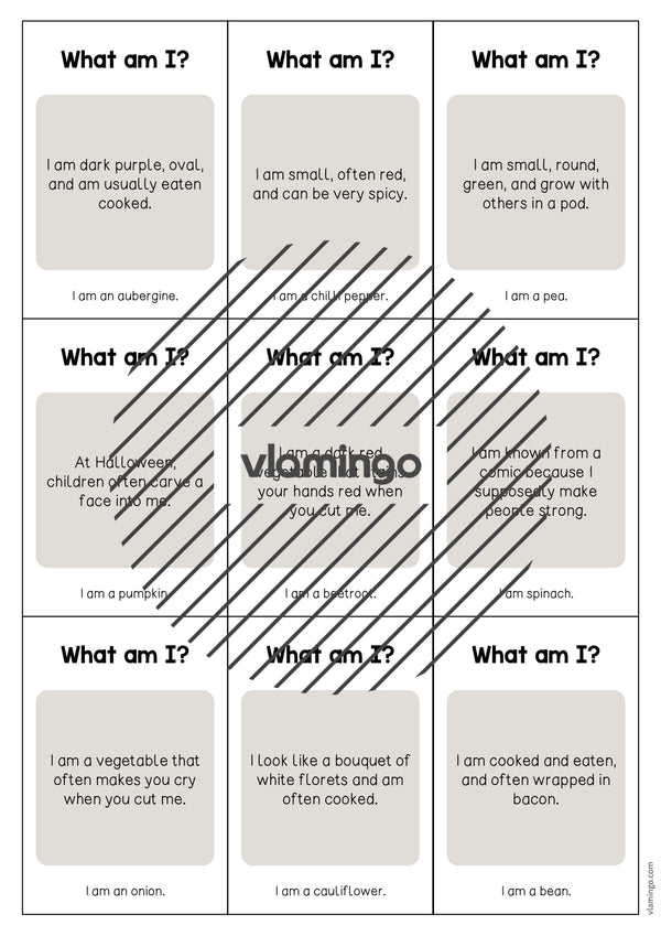 de englisch vegetables what am i cards 004